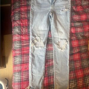 American Eagle Outfitters Blue Skinny Jeans Distressed
